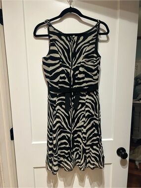 Anna Sui Black and White Zebra-Print Mini Dress
